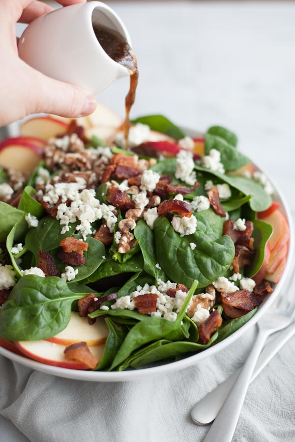 Pheasant Spinach Salad with Bacon, Apple & Pecans - Spitfire Gourmet